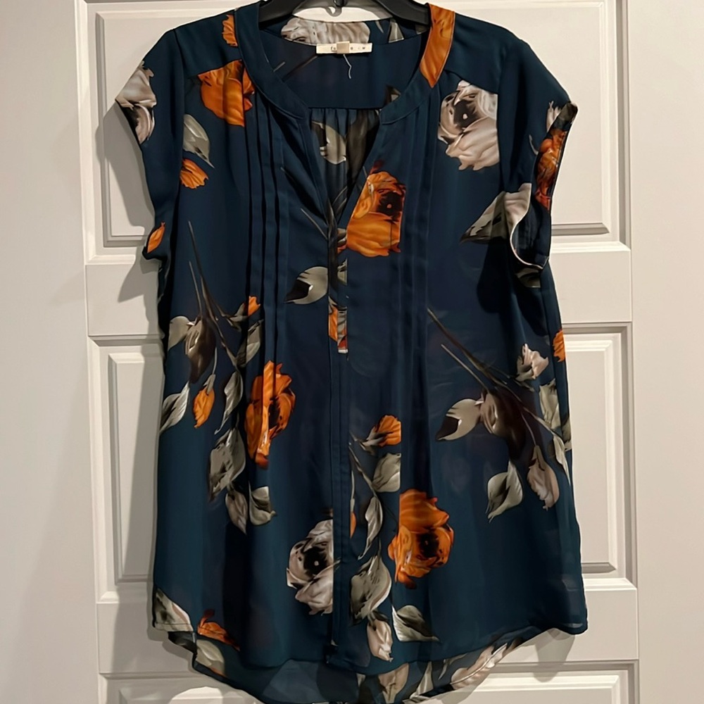 Women’s Fun 2 Fun Sheer Blouse - Hunter Green - Size M